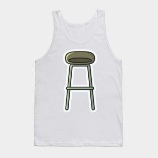 Modern Bar Stool, Chair Sticker design vector illustration. Interior indoor bar objects icon concept. Furniture for Bar and Restaurant decoration sticker style logo design with shadow. Tank Top